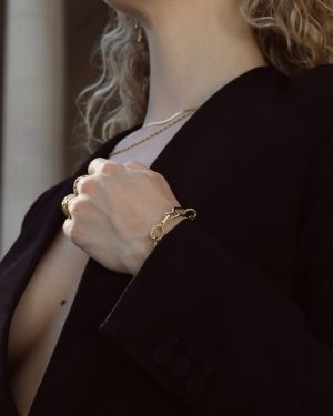 bracelet double chaîne en acier inoxydable