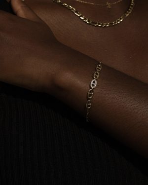 bracelet en acier inoxydable doré